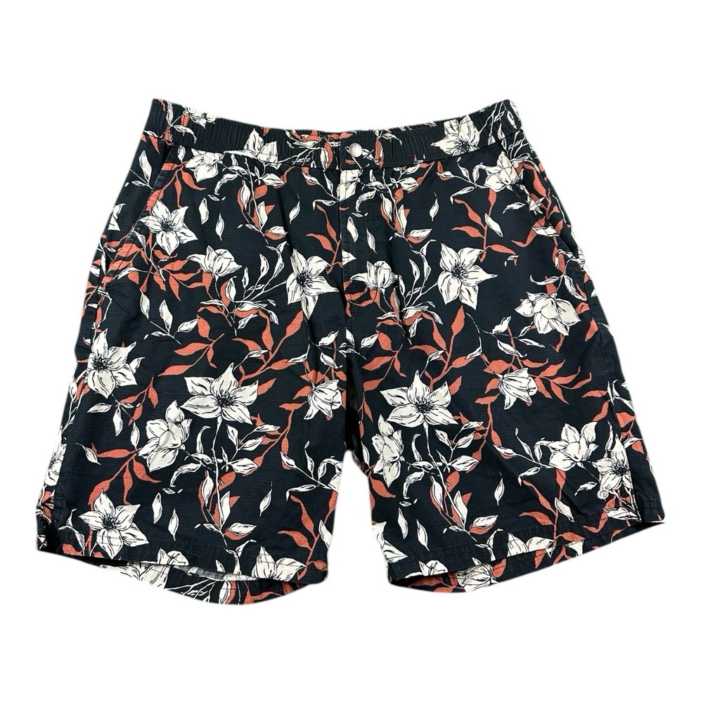 Rag & Bone Black White Brown Floral Cotton Chino Short Size Medium‎ M